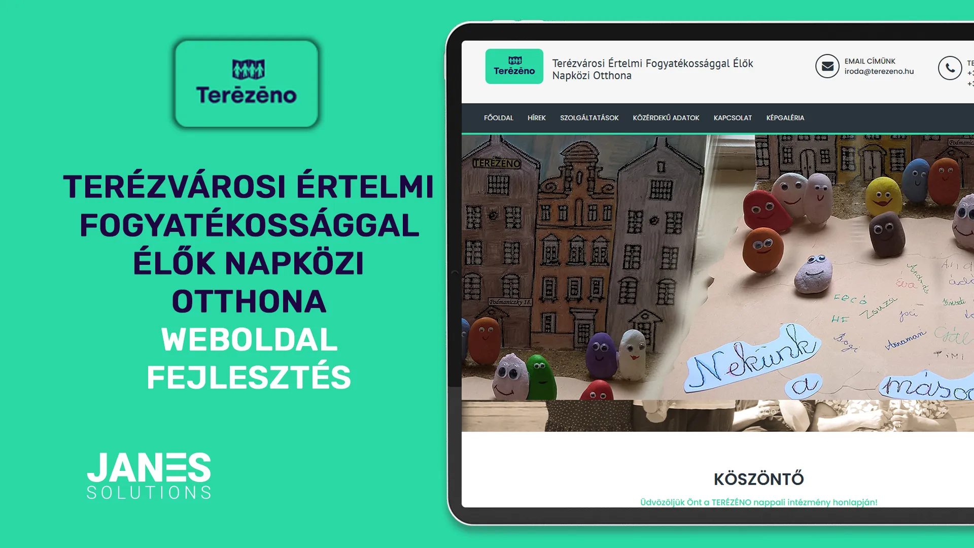 TERÉZÉNO – Intézményi weboldal fejlesztés