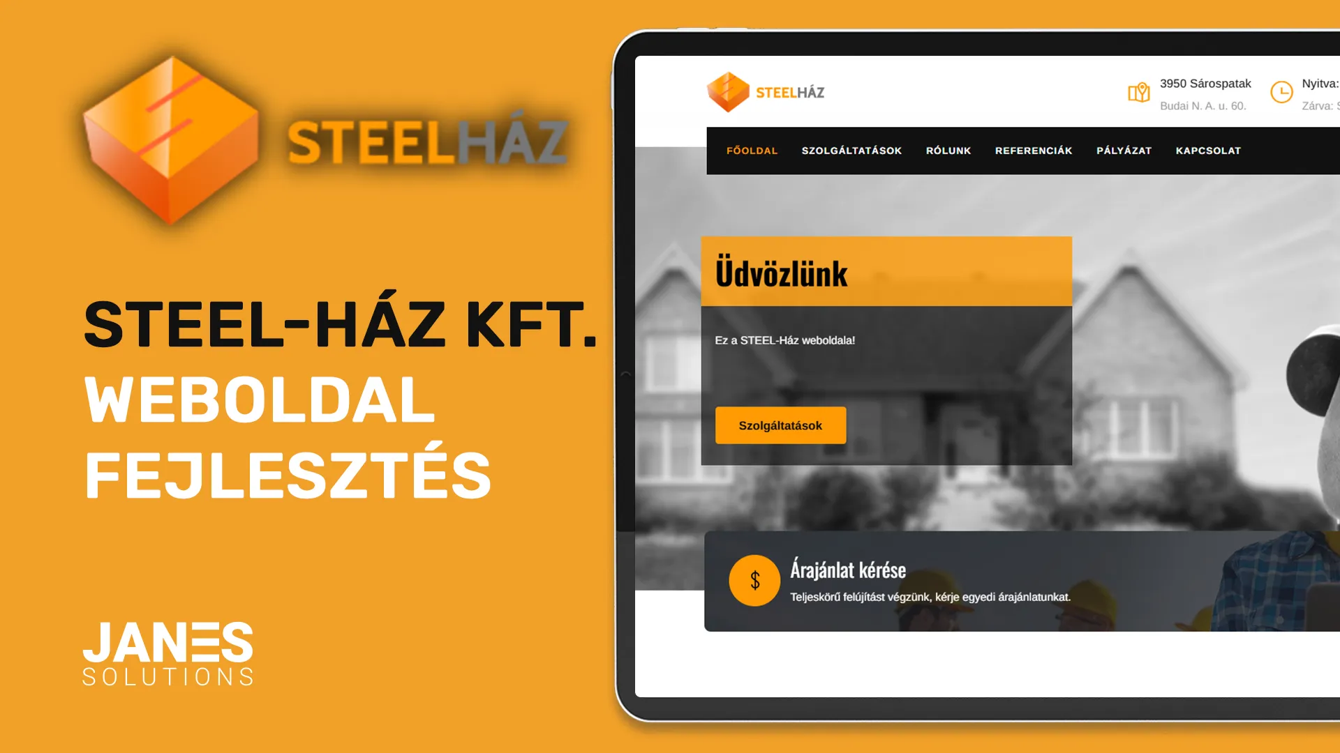 Steel-Ház – Weboldal fejlesztés