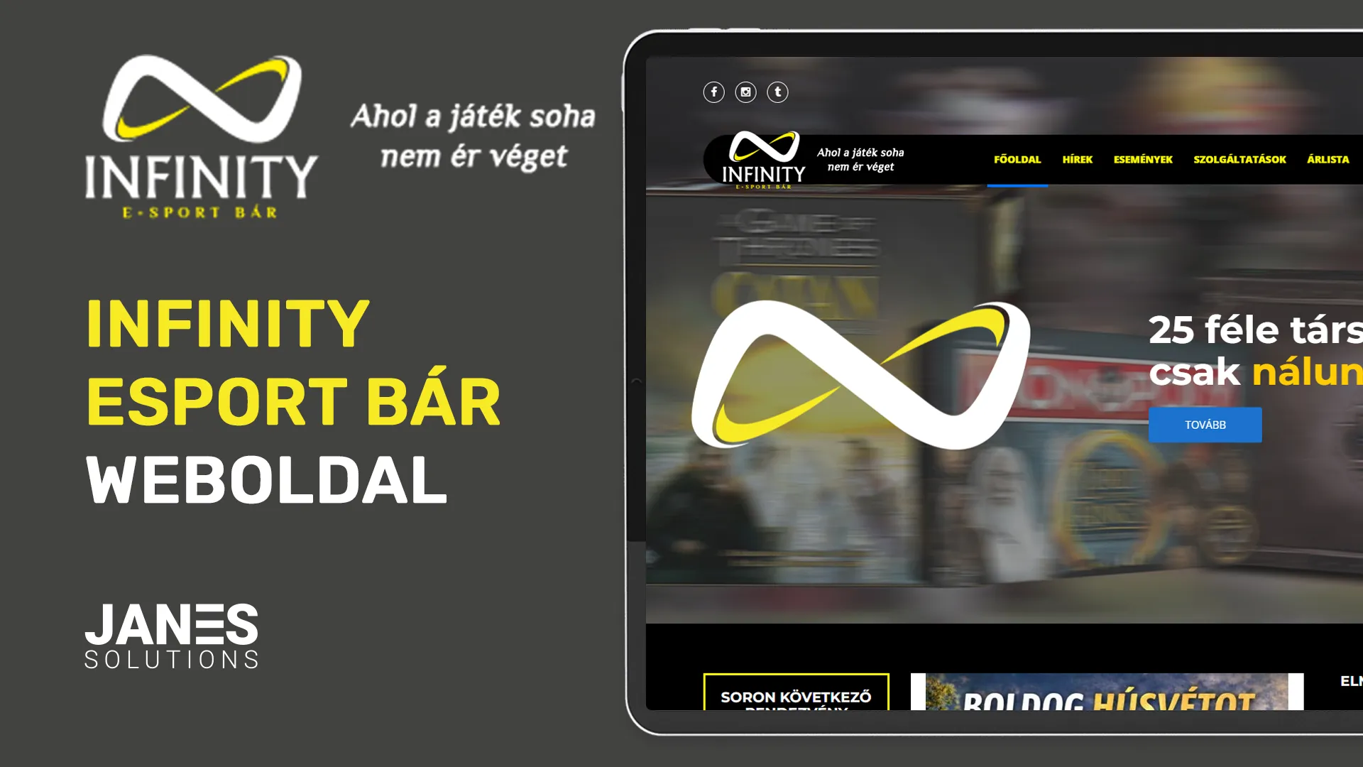 Infinity Esport Bar – Website and CMS Development