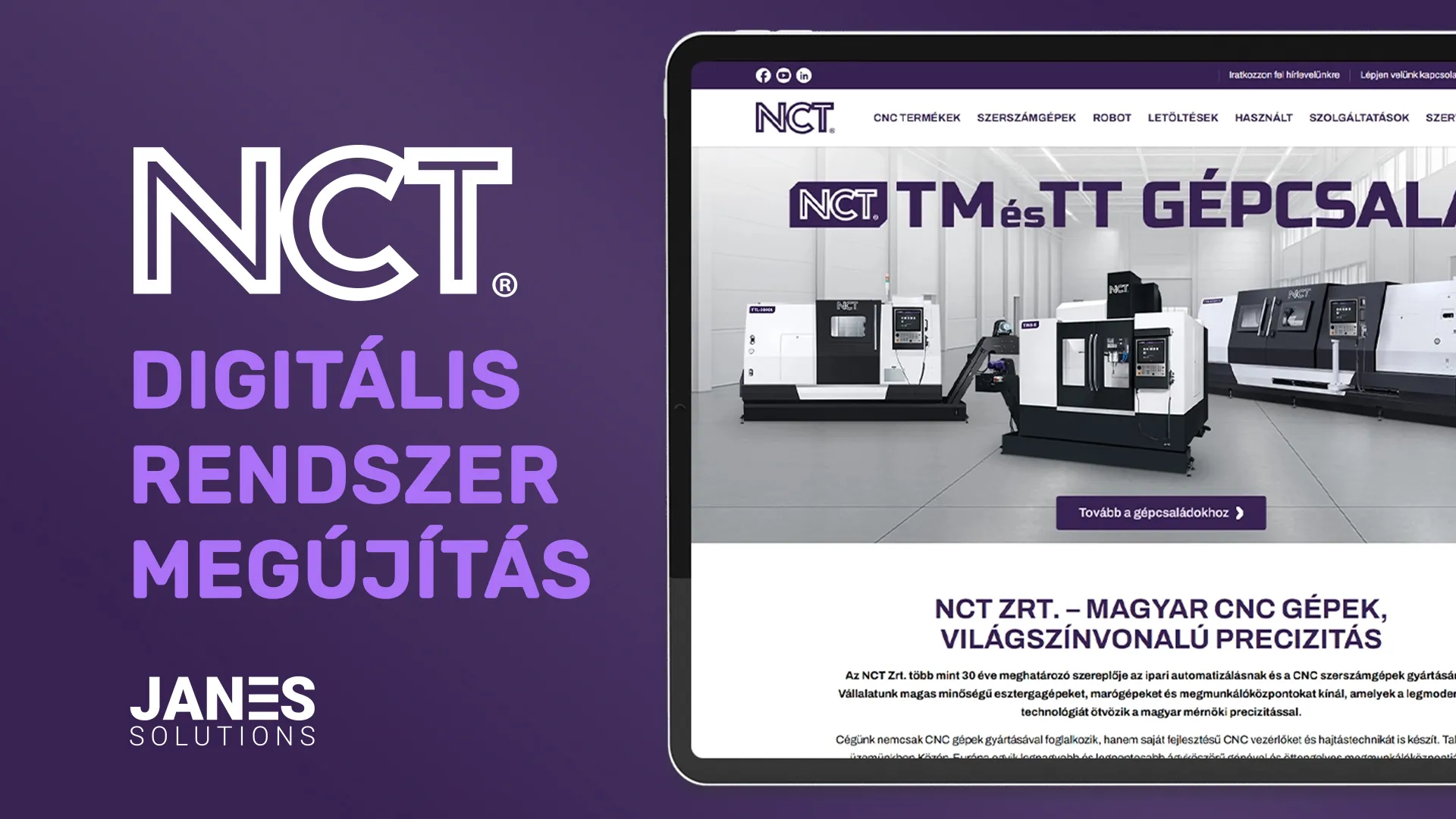 NCT digitális rendszerének megújítása
