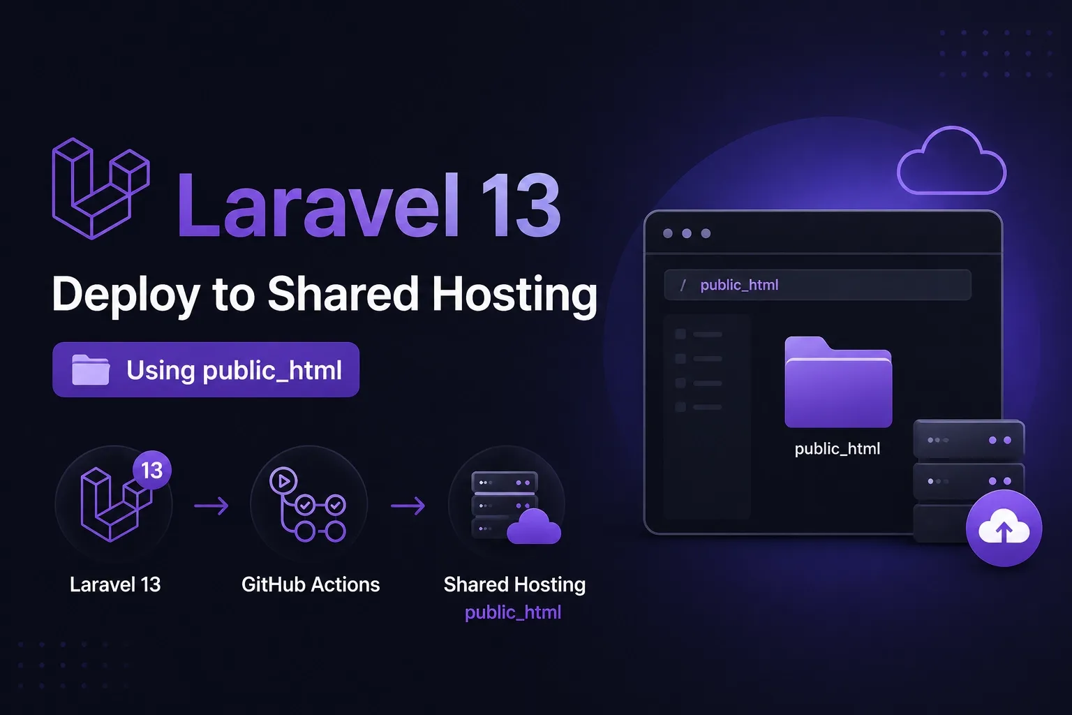 Laravel 13 deploy shared hostingra public_html használatával